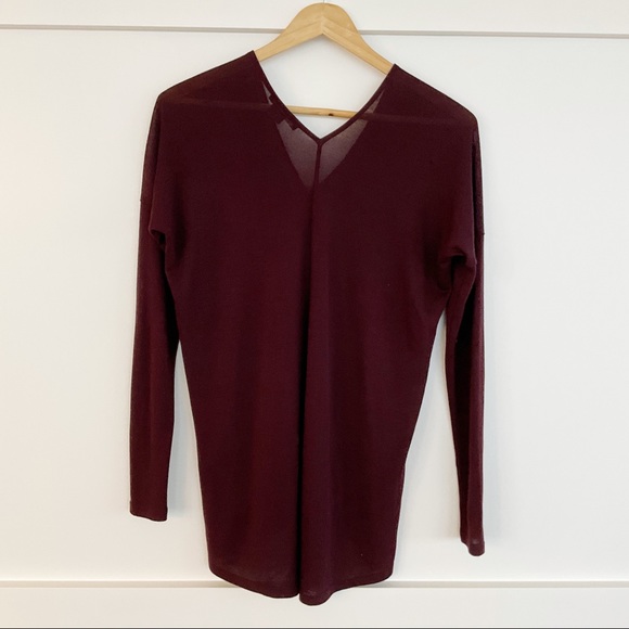 Vince Double V Neck Long Sleeve Tunic Knit Top - Picture 6 of 11